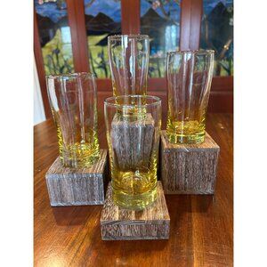 Vintage Libbey Honey Yellow Juice Glasses.